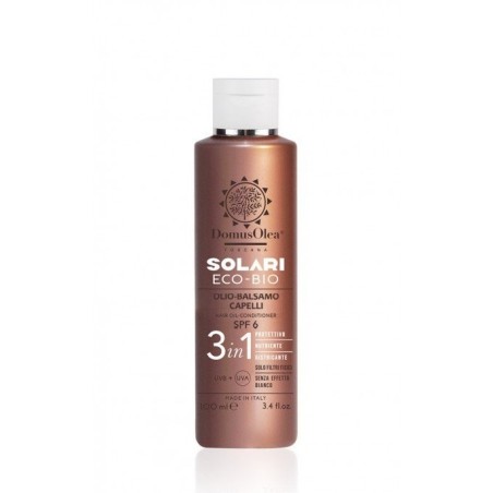 domus olea toscana  Olio-Balsamo Solare Spf 6 3 in 1 per Capelli  Protezione solare bio