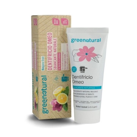 greenatural  Dentifricio Sbiancante Omeo per Placca e Carie  Dentifrici