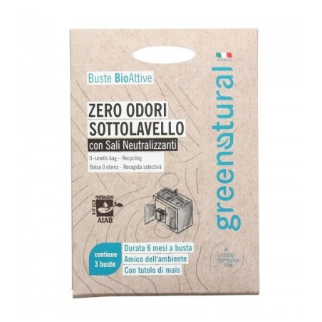 greenatural  Zero Odori Sottolavello con Sali Neutralizzanti - 3 Buste  Profumatori per Ambiente