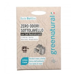 greenatural  Zero Odori Sottolavello con Sali Neutralizzanti - 3 Buste  Profumatori per Ambiente