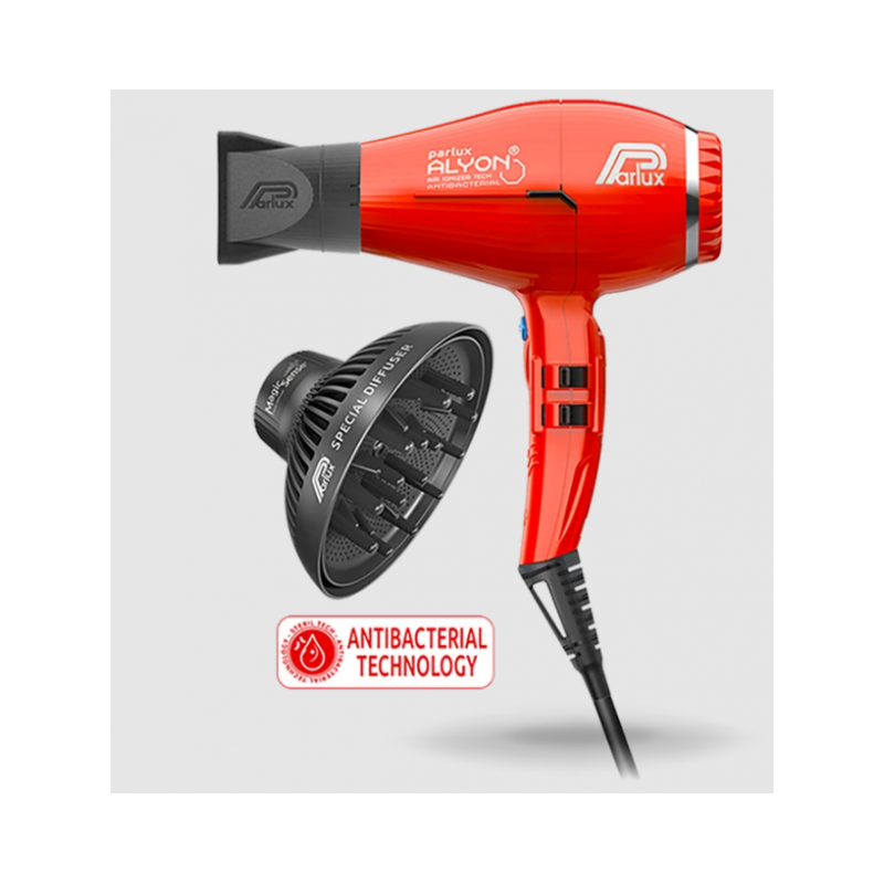 parlux  Phon PARLUX Alyon + Diffusore MagicSense Rosso  Spazzole e Phon