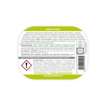 verdevero  Smacchietto - Smacchiatore per Tessuti  Smacchiatori