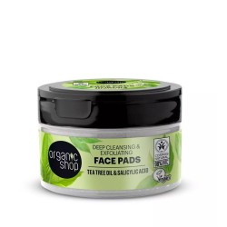 organic shop  Pads Viso Pulizia Profonda con Tea Tree ed Acido Salicilico  Detergenti viso