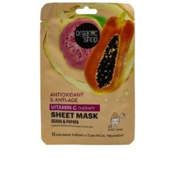 organic shop  Maschera Viso Antiossidante in Tessuto alla Vitamina C  Maschere Viso