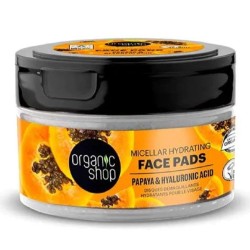 organic shop  Pads Viso Idratante con Papaya ed Acido Ialuronico  Detergenti viso