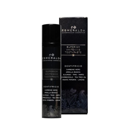esmeralda cosmetics  Dentifricio Sbiancante ed Antibatterico con Carbone Nero  Dentifrici