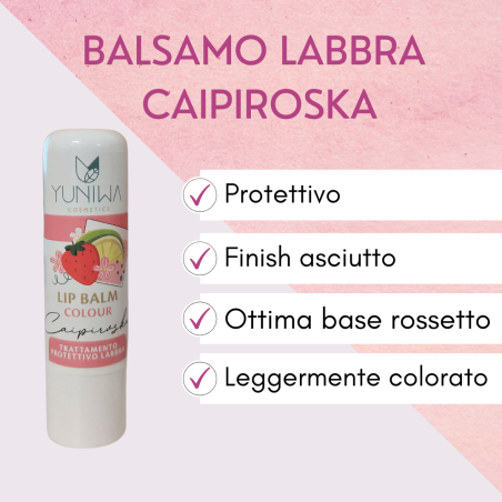 yuniwa cosmetics  Balsamo Labbra Protettivo Colorato - Caipiroska  Cura delle labbra