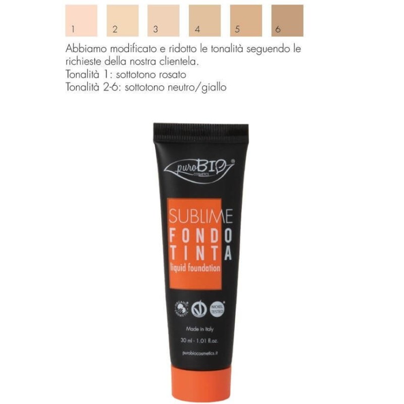 purobio  Fondotinta Liquido Sublime - Tonalità 02  Fondotinta