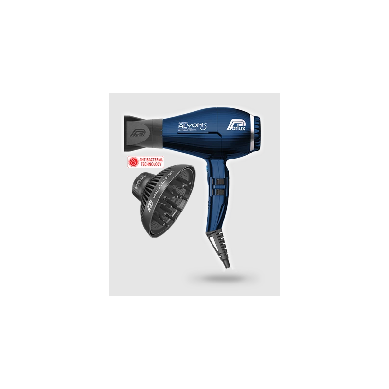 parlux  Phon Professionale PARLUX Alyon + Diffusore MagicSense Blu  Spazzole e Phon