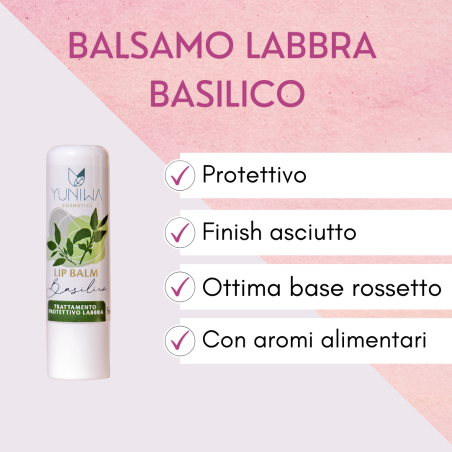 yuniwa cosmetics  Balsamo Labbra Protettivo - Basilico  Lipbalm Naturali Yuniwa Cosmetics