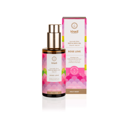 khadi  Olio Corpo ed Elisir Ayurvedico - Rose Love  Oli e Burri