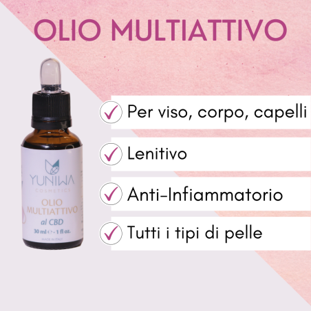 yuniwa cosmetics  Olio Multiattivo - Viso, Corpo e Capelli - 30 ml  Olio Viso