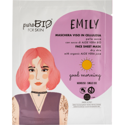 purobio  Maschera Viso in Cellulosa per Pelle Secca - Good Morning  Maschere Viso