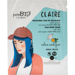 purobio  Maschera Viso in Cellulosa per Pelle Grassa - Relax and Fun  Maschere Viso