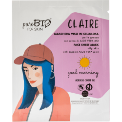 purobio  Maschera Viso in Cellulosa per Pelle Grassa - Good Morning  Maschere Viso