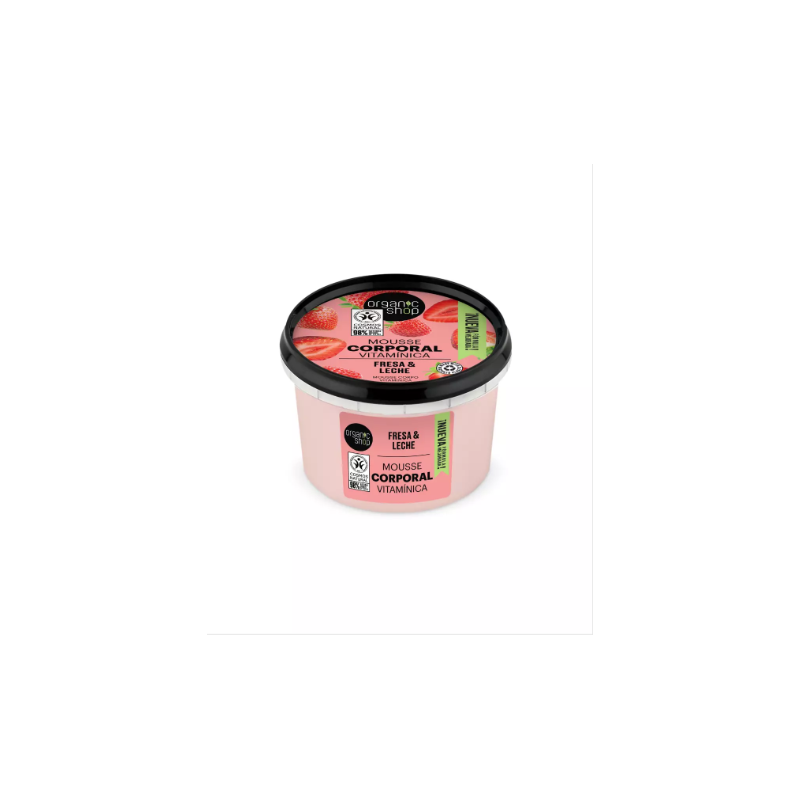 organic shop  Mousse Corpo Idratante Fragole e Latte  Creme Corpo Bio