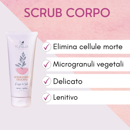 yuniwa cosmetics  Scrub Corpo Delicato Vaniglia e Mandarino - Raggio di Sole  Scrub Corpo