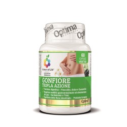 optima naturals  Gonfiore Tripla Azione - Integratore per gonfiore addominale  Integratori alimentari