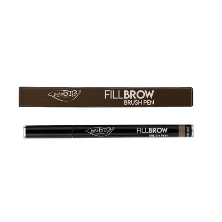 purobio  FillBrow Pen Brush 02 - Penna Sopraccigliare Castano  Matite sopracciglia