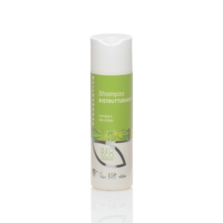 verdesativa  Shampoo Ristrutturante Canapa e Olio di Lino  Shampoo Capelli Secchi e Trattati