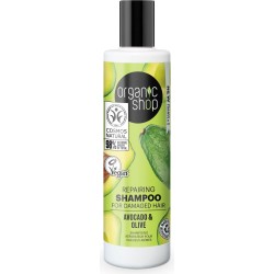 organic shop  Shampoo Riparatore con Avocado ed Oliva  Shampoo Capelli Secchi e Trattati