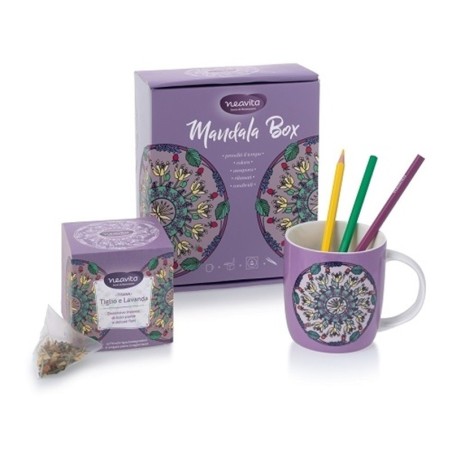 neavita  Mandala Box Viola - Cofanetto Tisana Rilassante Tiglio e Lavanda  Idee regalo