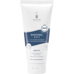 bioturm  Gel Doccia Sensitive Uomo 2 in 1 - Rinfrescante e Rinvigorente  Corpo