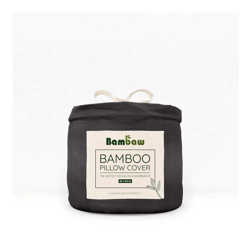 bambaw  Coppia di federe in seta vegana - Carbone  Accessori