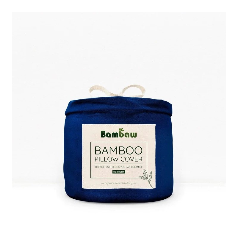 bambaw  Coppia di federe in seta vegana - Navy  Accessori