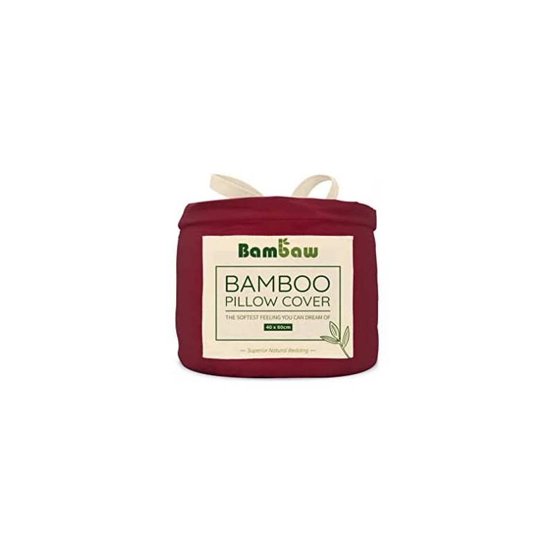 bambaw  Coppia di federe in seta vegana - Borgogna  Accessori