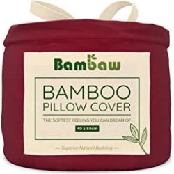 bambaw  Coppia di federe in seta vegana - Borgogna  Accessori