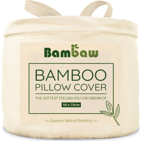 bambaw  Coppia di Federe in Seta Vegana - Avorio  Accessori