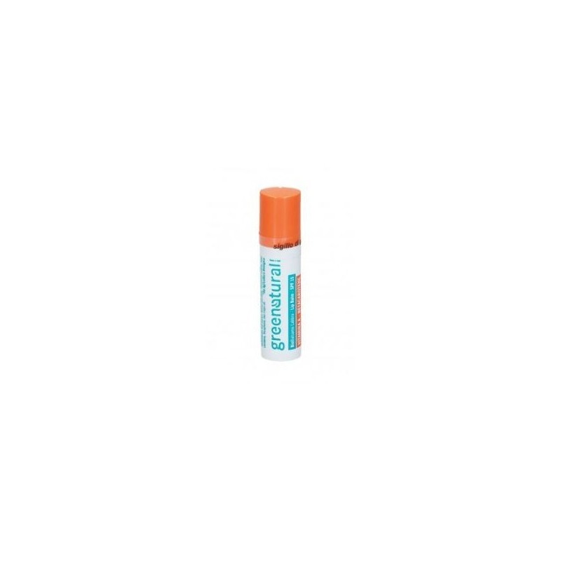 greenatural  Balsamo Labbra SPF15 Idratante con Vitamina A e Betacarotene  Protezione solare bio