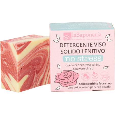 la saponaria  No Stress Detergente Viso Solido Lenitivo  Cosmetici solidi per la skincare