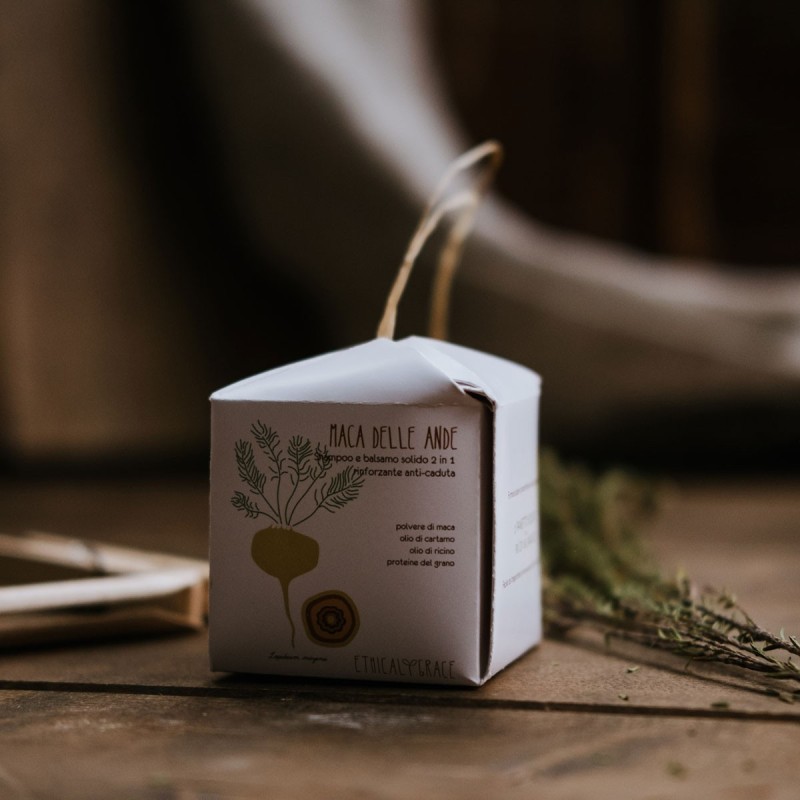 ethical grace  Shampoo e Balsamo Solido 2 in 1 Anticaduta - Maca delle Ande  Caduta capelli