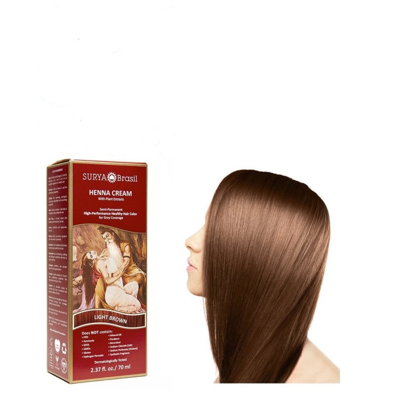 surya brasil  Tinta Vegetale in Crema - Hennè Castano Chiaro  Tinte per capelli