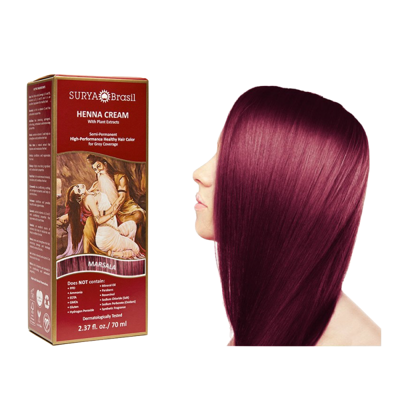 surya brasil  Tinta Vegetale in Crema - Hennè Marsala  Tinte per capelli