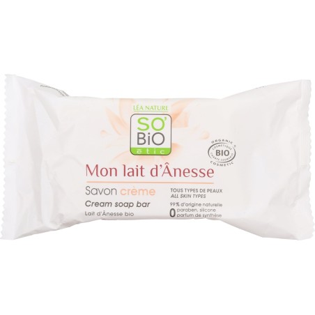 so’bio étic  Sapone Cremoso Bio per il Viso al Latte d'Asina  Saponi