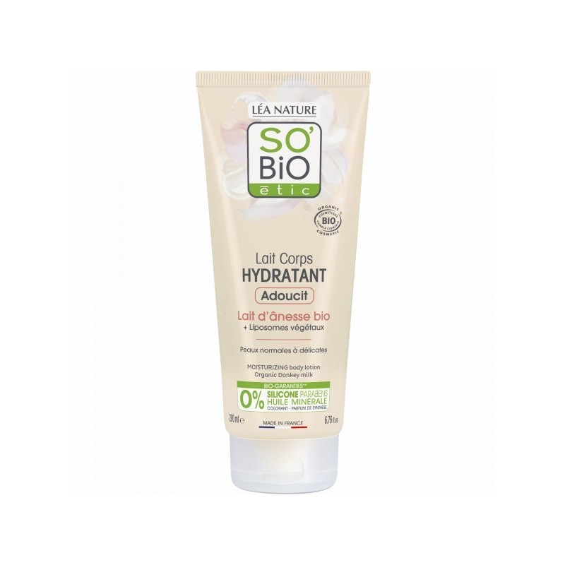 so’bio étic  Latte Corpo Idratante e Addolcente con Latte d'Asina  Creme Corpo Bio