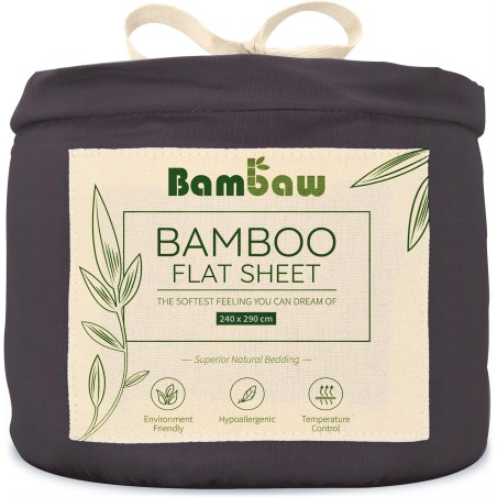 bambaw  Lenzuolo di Sopra in Seta di Bambù - Antracite  Accessori