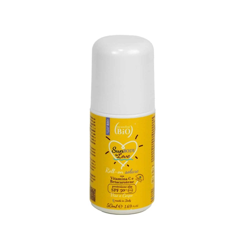 parentesi bio  Roll-on Solare Viso SPF 50+ – Sun Body to Love  Protezione solare bio