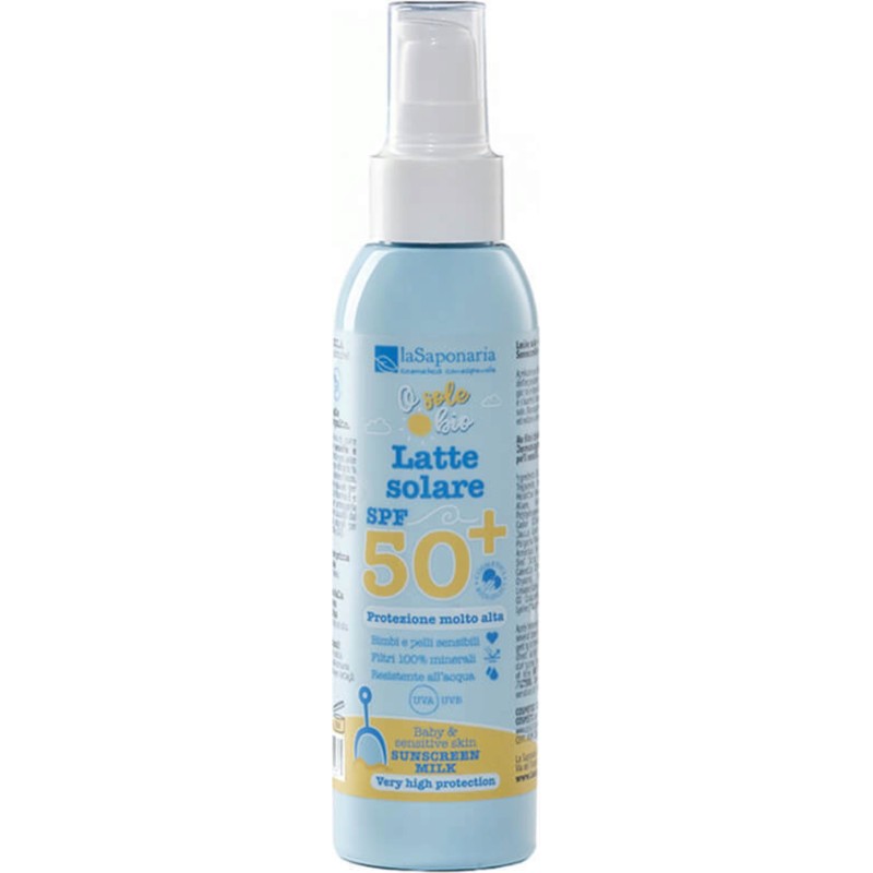 la saponaria  Crema Solare Ecobio SPF 50 Bimbi e Pelli Sensibili  Protezioni solari per bambini
