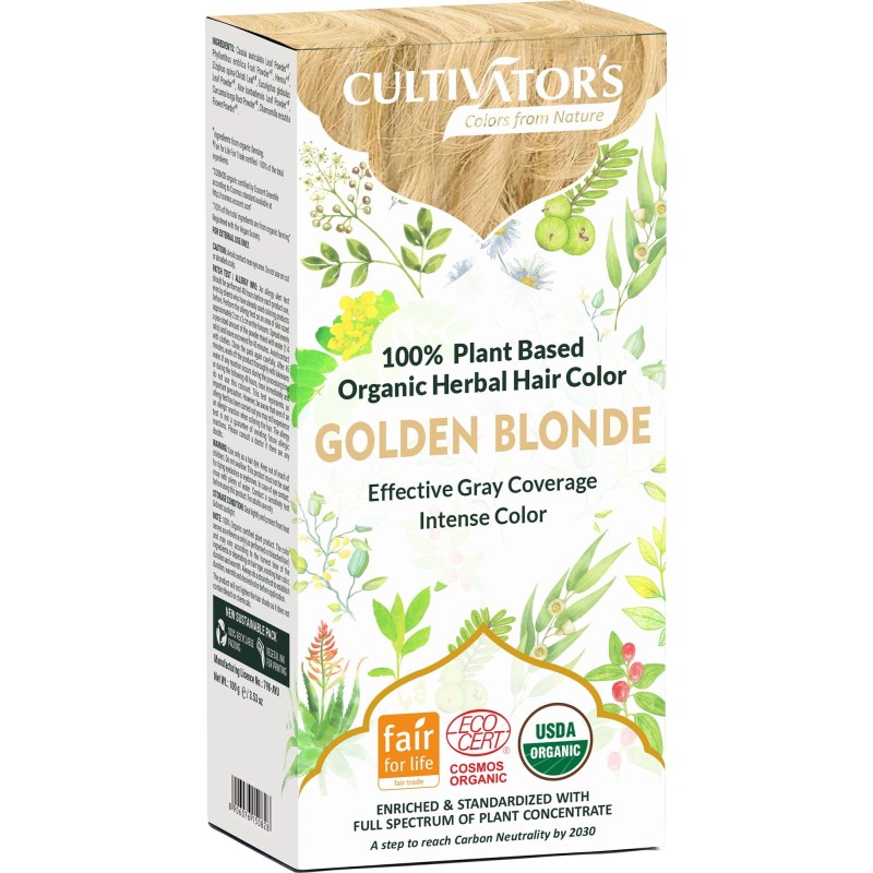 cultivator's  Tinta Vegetale Biologica - Biondo Oro  Henné e tinte vegetali