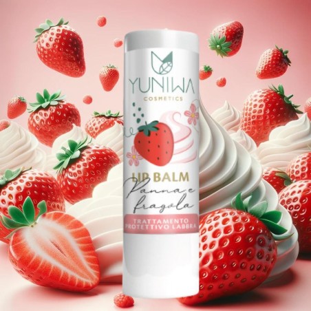 yuniwa cosmetics  Balsamo Labbra Protettivo - Panna e Fragola  Lipbalm Naturali Yuniwa Cosmetics