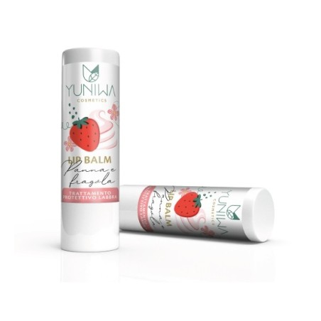 yuniwa cosmetics  Balsamo Labbra Protettivo - Panna e Fragola  Lipbalm Naturali Yuniwa Cosmetics