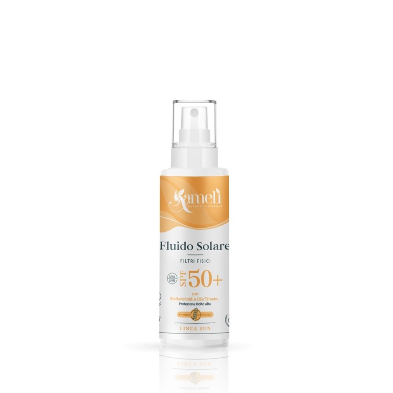 kamelì  Fluido Solare SPF 50+ con Filtri Fisici  Protezione Solare Viso