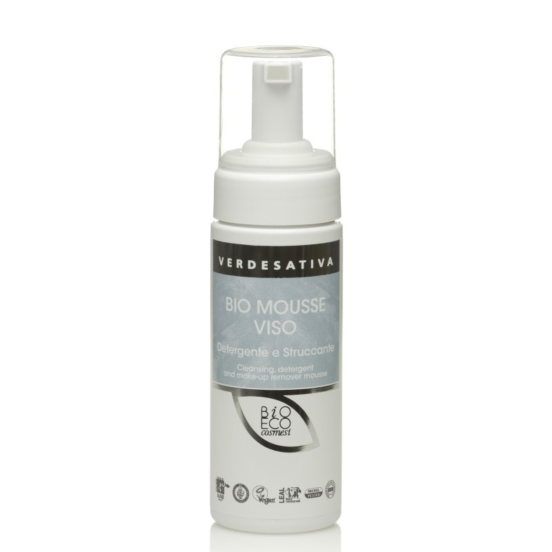 verdesativa  Bio Mousse Viso: Detergente Struccante Delicato e Purificante  Detergenti viso