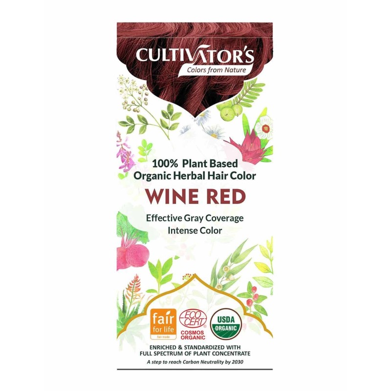 cultivator's  Tinta Vegetale Biologica - Rosso Vino  Henné e tinte vegetali