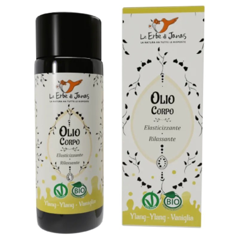 le erbe di janas  Olio Corpo Elasticizzante e Rilassante all'Ylang Ylang e Vaniglia  Oli e Burri