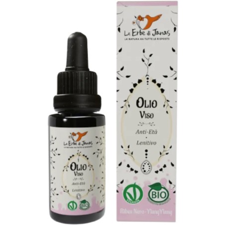 le erbe di janas  Olio Viso Anti-Età Lenitivo Ribes Nero e Ylang Ylang  Olio Viso